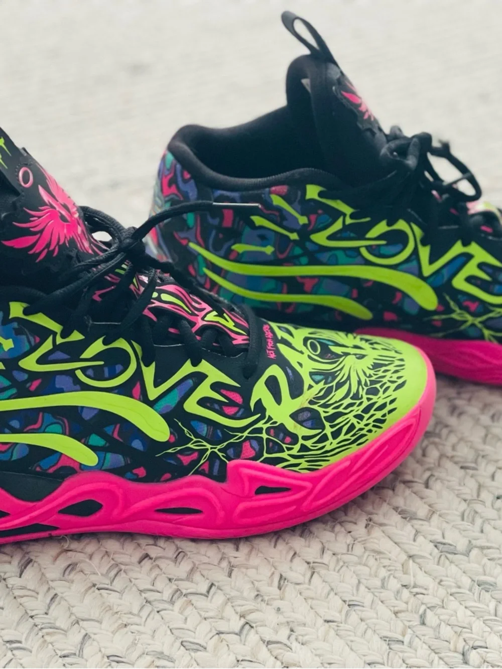 LaMelo Ball - Not From Here - Puma Kids Neon Graphic Sneakers - Picture 2 of 6